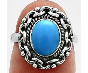 Sleeping Beauty Turquoise Ring size-6 EXR06325 R-1667, 7x9 mm