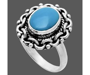 Sleeping Beauty Turquoise Ring size-6 EXR06325 R-1667, 7x9 mm