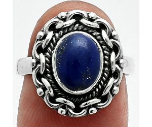 Lapis Lazuli Ring size-7 EXR06333 R-1667, 7x9 mm