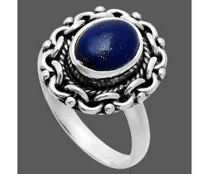 Lapis Lazuli Ring size-7 EXR06333 R-1667, 7x9 mm