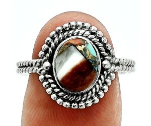 Spiny Oyster Turquoise Ring size-8 EXR06335 R-1729, 7x9 mm