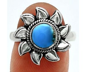 Natural Rare Turquoise Nevada Aztec Mt Ring size-8 EXR06336 R-1617, 7x7 mm