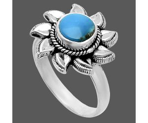 Natural Rare Turquoise Nevada Aztec Mt Ring size-8 EXR06336 R-1617, 7x7 mm