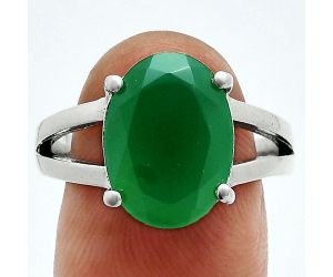 Green Onyx Ring size-9 EXR06340 R-1019, 10x14 mm