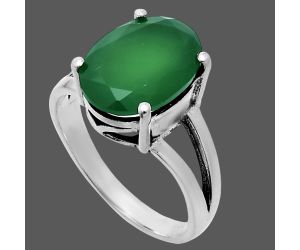 Green Onyx Ring size-9 EXR06340 R-1019, 10x14 mm