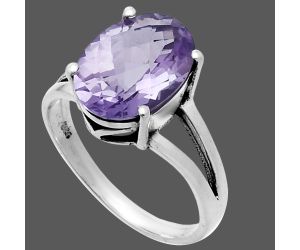 Amethyst Checker Ring size-10 EXR06344 R-1019, 10x14 mm