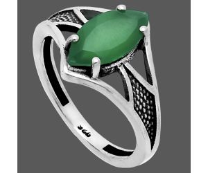 Green Onyx Ring size-7 EXR06350 R-1727, 6x12 mm