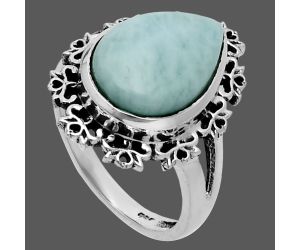 Larimar (Dominican Republic) Ring size-7 EXR06353 R-1114, 10x14 mm