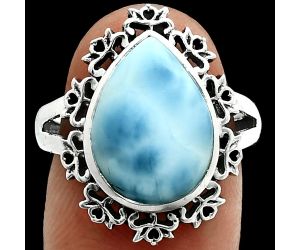 Larimar (Dominican Republic) Ring size-7 EXR06354 R-1114, 10x14 mm