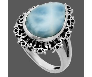 Larimar (Dominican Republic) Ring size-7 EXR06354 R-1114, 10x14 mm