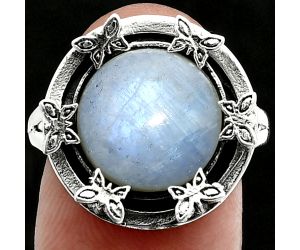 Butterfly - Rainbow Moonstone Ring size-9 EXR06358 R-1716, 12x12 mm