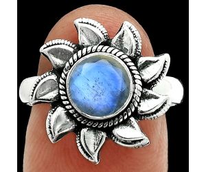 Faceted Rainbow Moonstone Ring size-8 EXR06359 R-1617, 7x7 mm