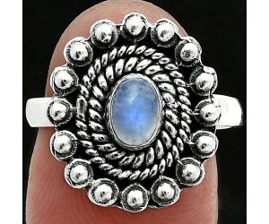 Rainbow Moonstone Ring size-8 EXR06360 R-1124, 6x4 mm