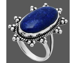 Lapis Lazuli Ring size-9.5 EXR06366 R-1234, 11x21 mm