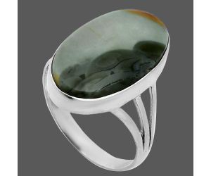 Polygram Jasper Ring size-9.5 EXR06370 R-1003, 12x21 mm