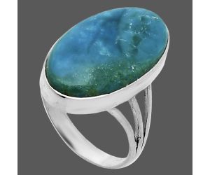 Peruvian Opalina Ring size-9 EXR06373 R-1003, 13x23 mm