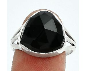 Black Onyx Checker Ring size-9.5 EXR06379 R-1003, 14x14 mm