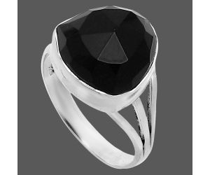 Black Onyx Checker Ring size-9.5 EXR06379 R-1003, 14x14 mm