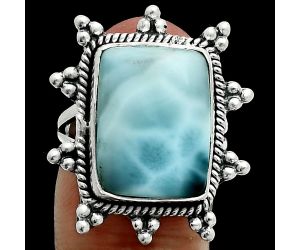 Larimar (Dominican Republic) Ring size-7 EXR06389 R-1234, 12x16 mm