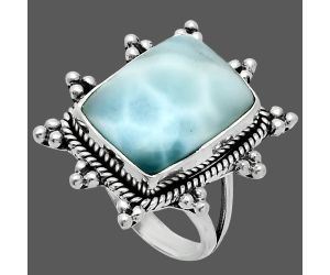 Larimar (Dominican Republic) Ring size-7 EXR06389 R-1234, 12x16 mm