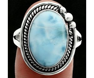 Larimar (Dominican Republic) Ring size-9 EXR06390 R-1148, 11x16 mm