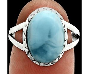 Larimar (Dominican Republic) Ring size-7 EXR06392 R-1074, 10x14 mm