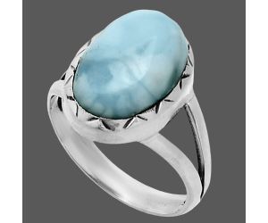 Larimar (Dominican Republic) Ring size-7 EXR06392 R-1074, 10x14 mm