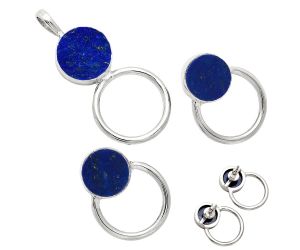 Lapis Lazuli Pendant Earrings Set EXT01019 T-1012, 12x12 mm