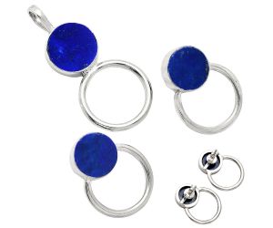 Lapis Lazuli Pendant Earrings Set EXT01020 T-1012, 12x12 mm