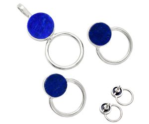 Lapis Lazuli Pendant Earrings Set EXT01021 T-1012, 12x12 mm