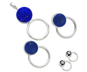 Lapis Lazuli Pendant Earrings Set EXT01022 T-1012, 12x12 mm