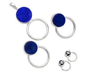 Lapis Lazuli Pendant Earrings Set EXT01025 T-1012, 12x12 mm