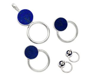 Lapis Lazuli Pendant Earrings Set EXT01029 T-1012, 12x12 mm