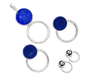 Lapis Lazuli Pendant Earrings Set EXT01030 T-1012, 12x12 mm