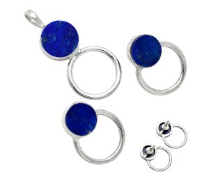 Lapis Lazuli Pendant Earrings Set EXT01031 T-1012, 12x12 mm