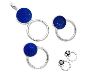 Lapis Lazuli Pendant Earrings Set EXT01032 T-1012, 12x12 mm