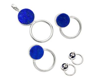 Lapis Lazuli Pendant Earrings Set EXT01034 T-1012, 12x12 mm