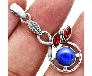 Lapis Lazuli and Garnet Pendant Earrings Set EXT01075 T-1013, 8x8 mm