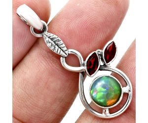 Ethiopian Opal and Garnet Pendant Earrings Set EXT01100 T-1013, 8x8 mm