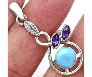 Sleeping Beauty Turquoise and Amethyst Pendant Earrings Set EXT01114 T-1013, 8x8 mm