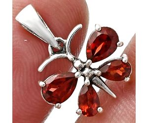 Butterfly - Hessonite Garnet Pendant Earrings Set EXT01142 T-1014, 6x4 mm