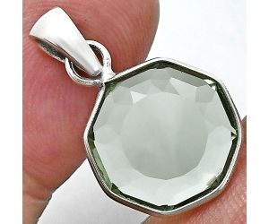 Prasiolite (Green Amethyst) Pendant Earrings Set EXT01224 T-1015, 14x14 mm