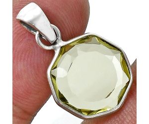 Lemon Quartz Pendant Earrings Set EXT01228 T-1015, 14x14 mm