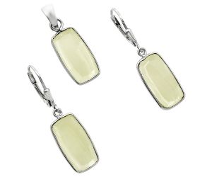 Lemon Quartz Pendant Earrings Set EXT01229 T-1015, 9x17 mm