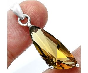 Whiskey Quartz Pendant Earrings Set EXT01365 T-1017, 9x24 mm