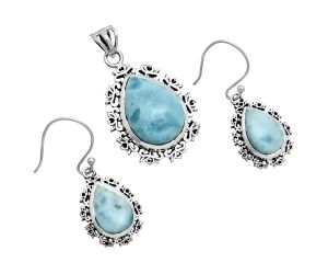 Larimar (Dominican Republic) Pendant Earrings Set EXT01455 T-1018, 13x18 mm