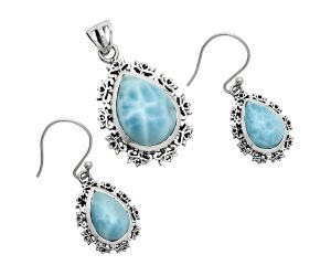 Larimar (Dominican Republic) Pendant Earrings Set EXT01456 T-1018, 13x18 mm