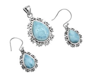 Larimar (Dominican Republic) Pendant Earrings Set EXT01457 T-1018, 13x18 mm