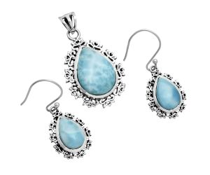 Larimar (Dominican Republic) Pendant Earrings Set EXT01458 T-1018, 13x18 mm