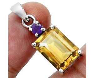 Citrine and Amethyst Pendant Earrings Set EXT01478 T-1019, 10x14 mm